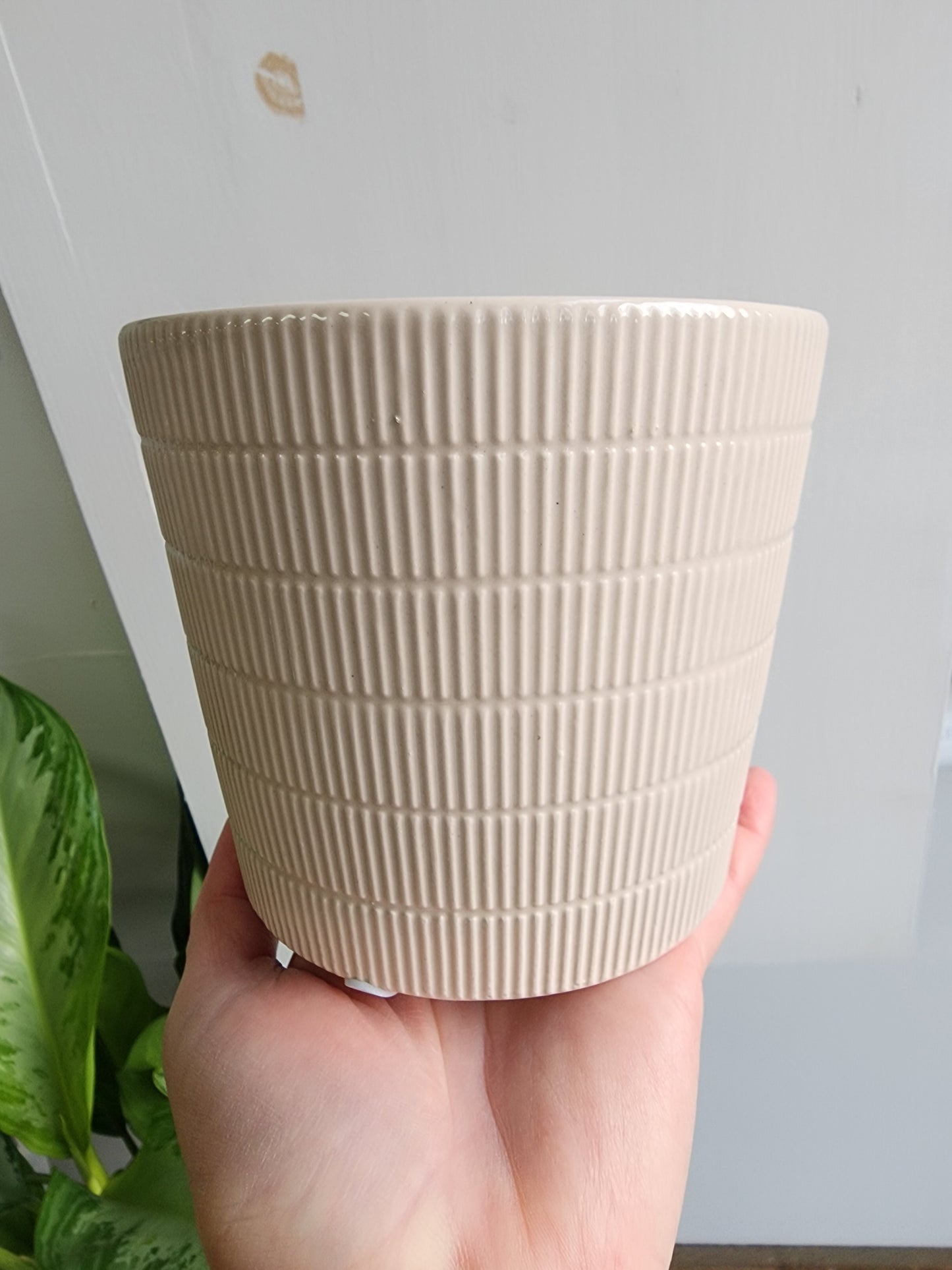 Mira - Gray Ceramic Pot Cover - 12cm/5"