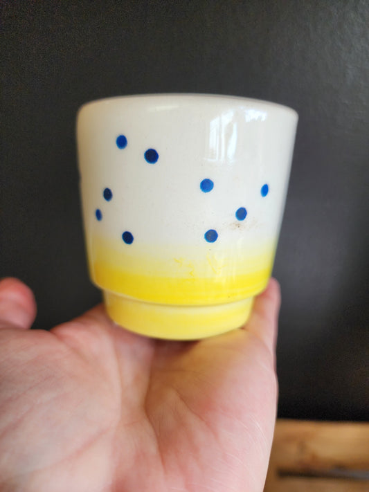 Daejo Dots Yellow Mini Pot Cover - 5cm/2.5in