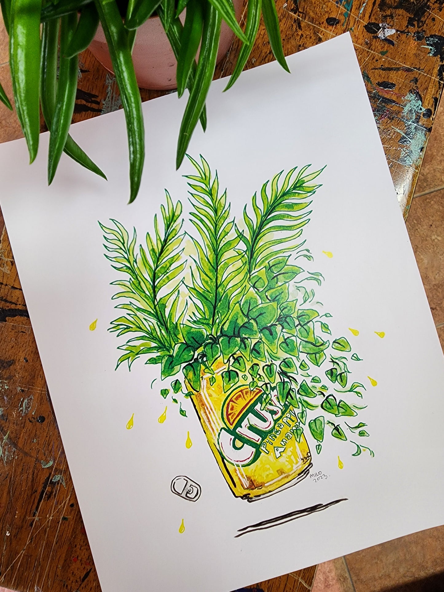 Original Art Print - Pineapple Crush Plants