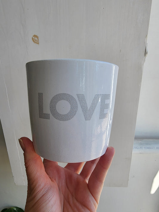 Message Ceramic Pot Cover -11cm/4.5in