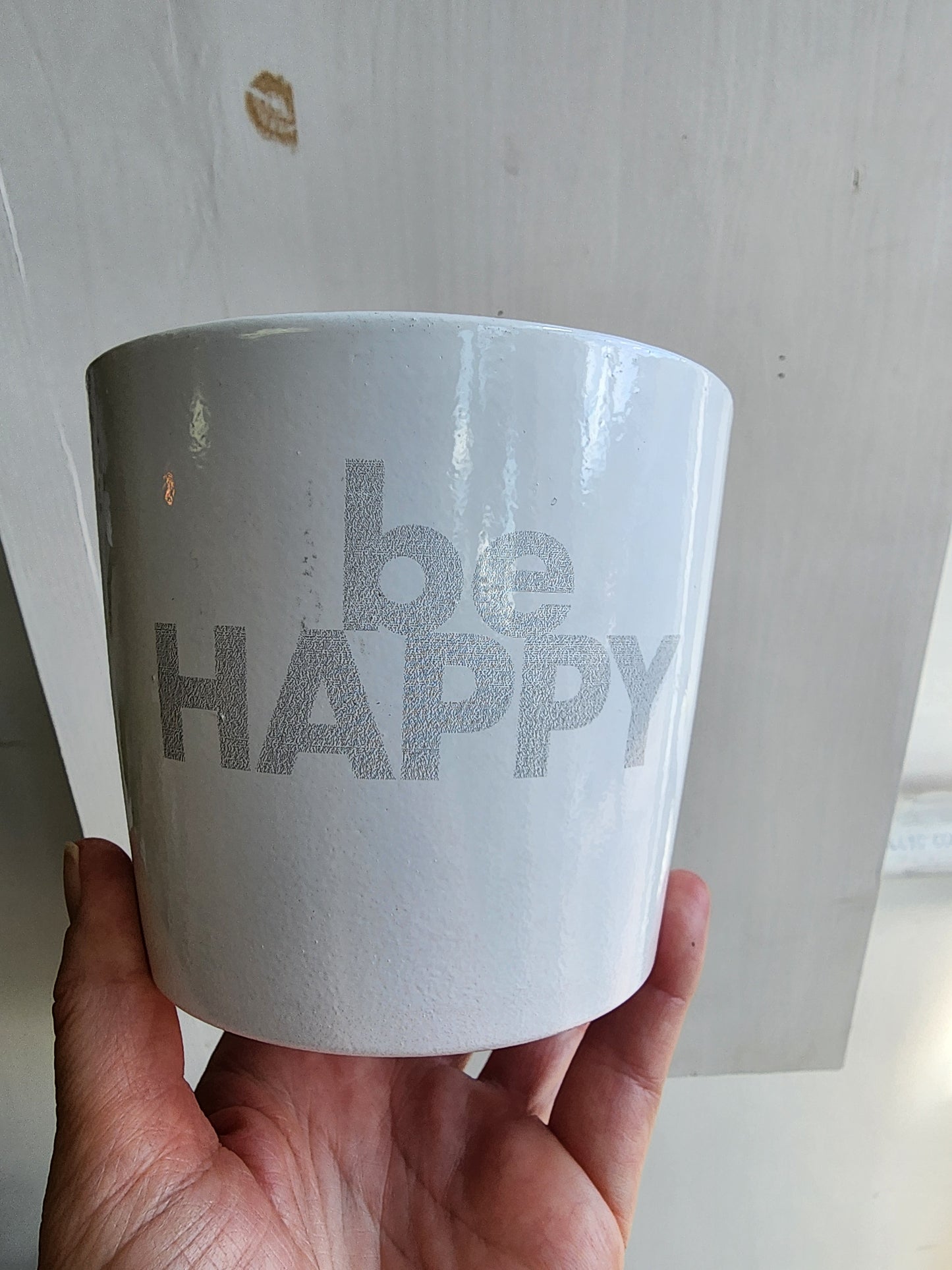 Message Ceramic Pot Cover -11cm/4.5in