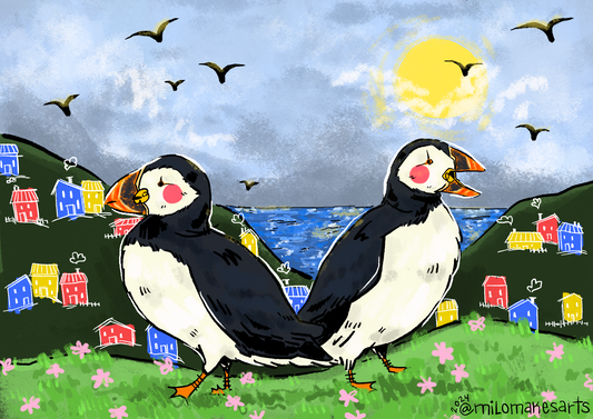 Original Art Print - Puffins
