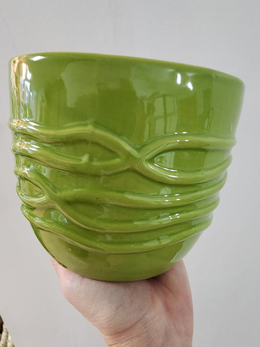 Valk Green Bamboo Ceramic Pot Cover - 15cm